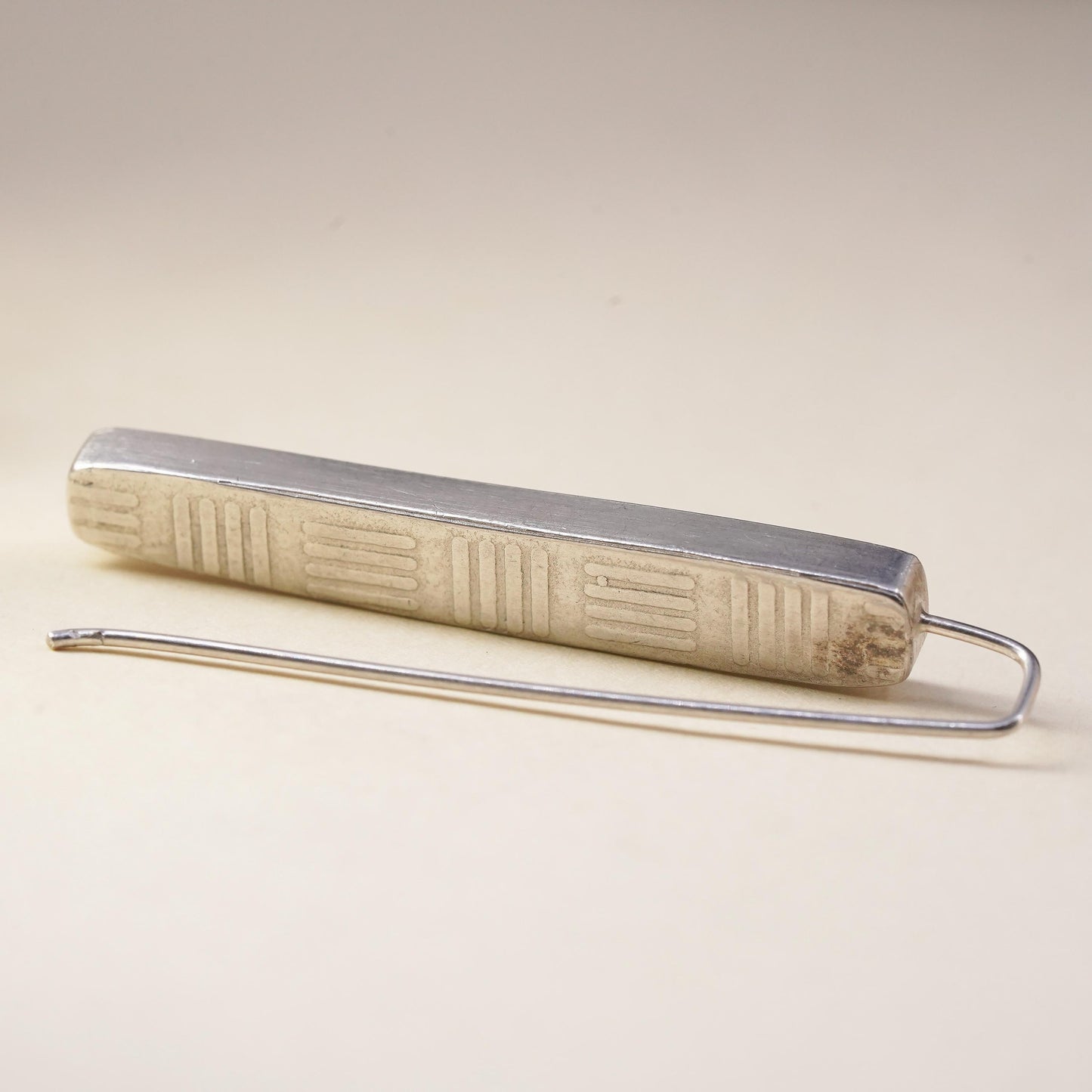 Minimalistic sterling silver single earring, 925 rectangular dangle with resin