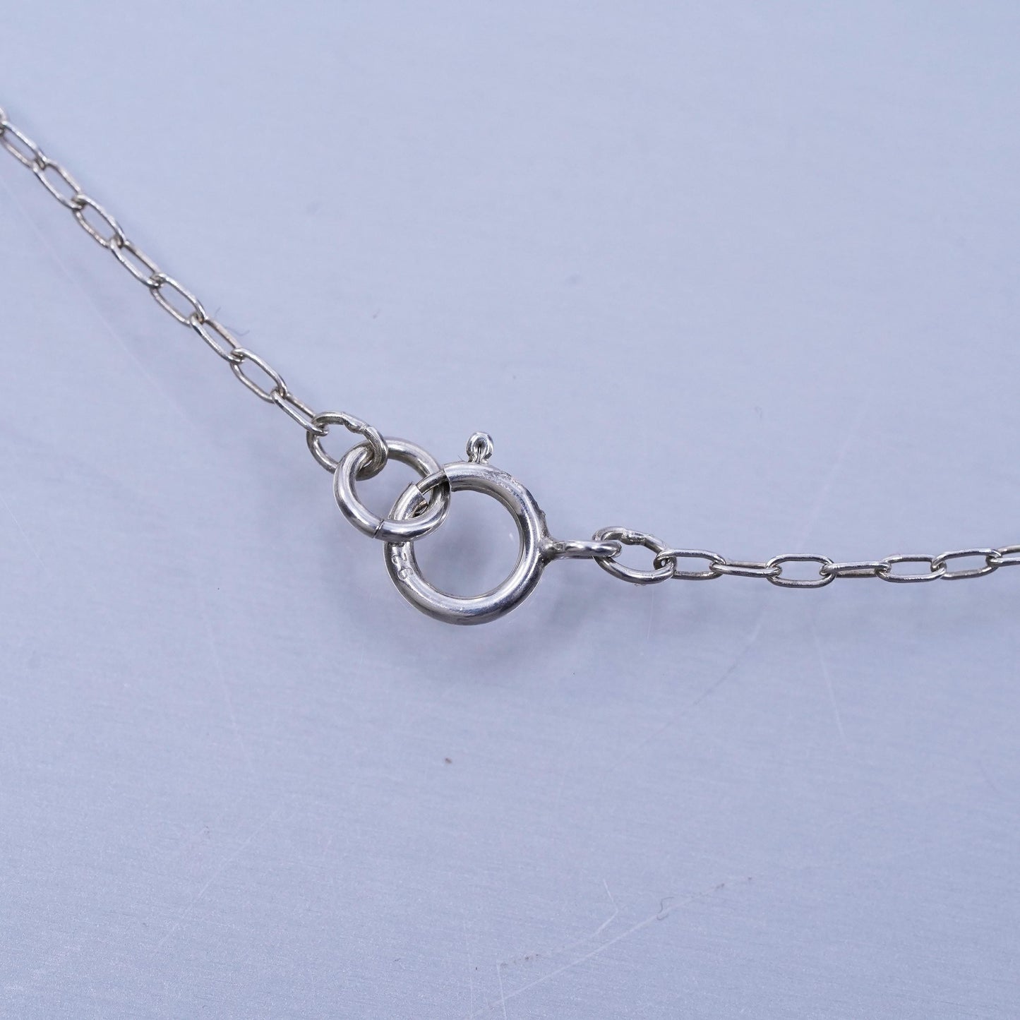 20” Sterling 925 silver circle necklace tag pendant sloth keep calm hang on
