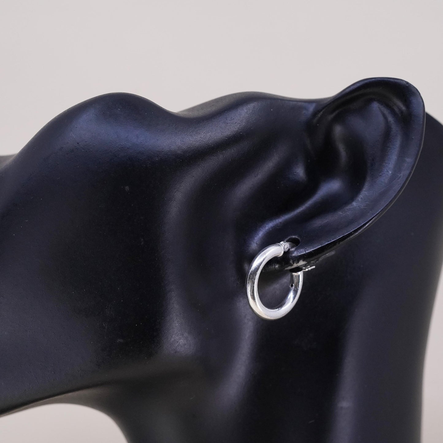 0.5", Vintage sterling silver loop single earring, fashion primitive hoop