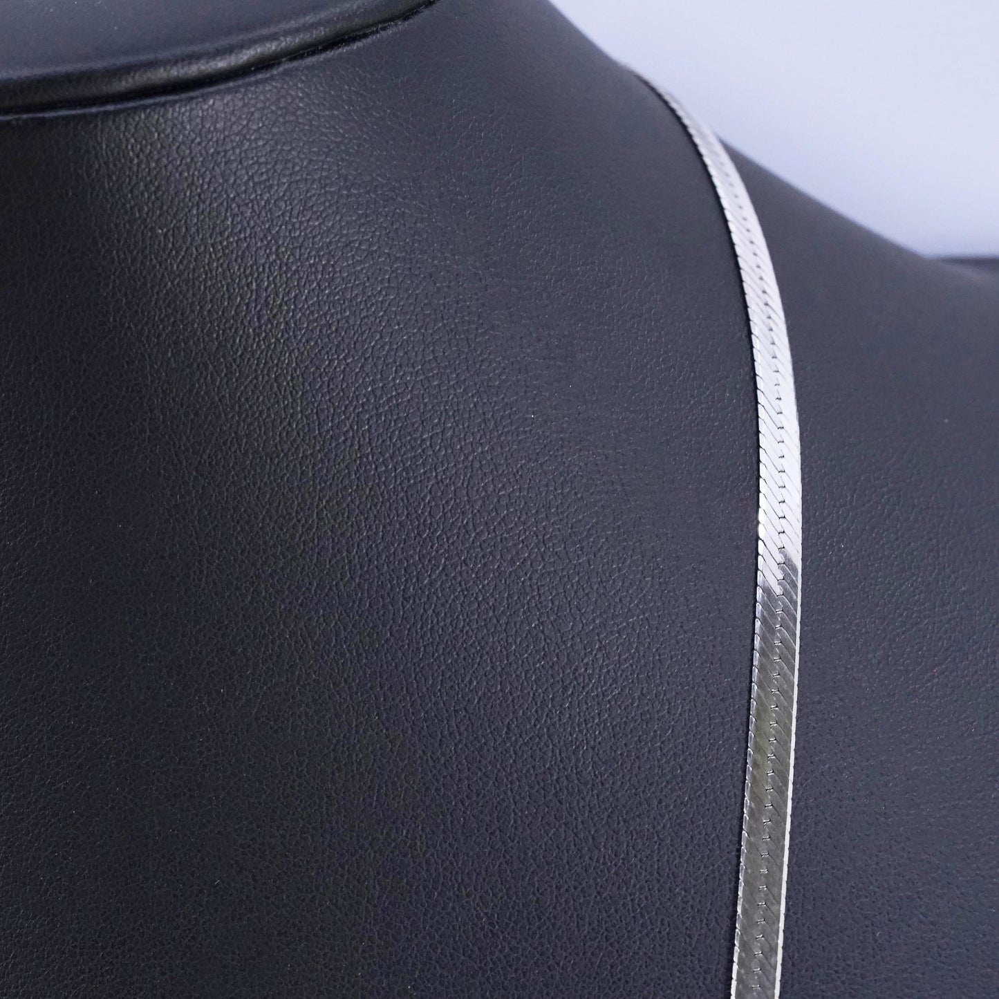 30", vintage Italian Sterling silver handmade necklace, 925 herringbone chain