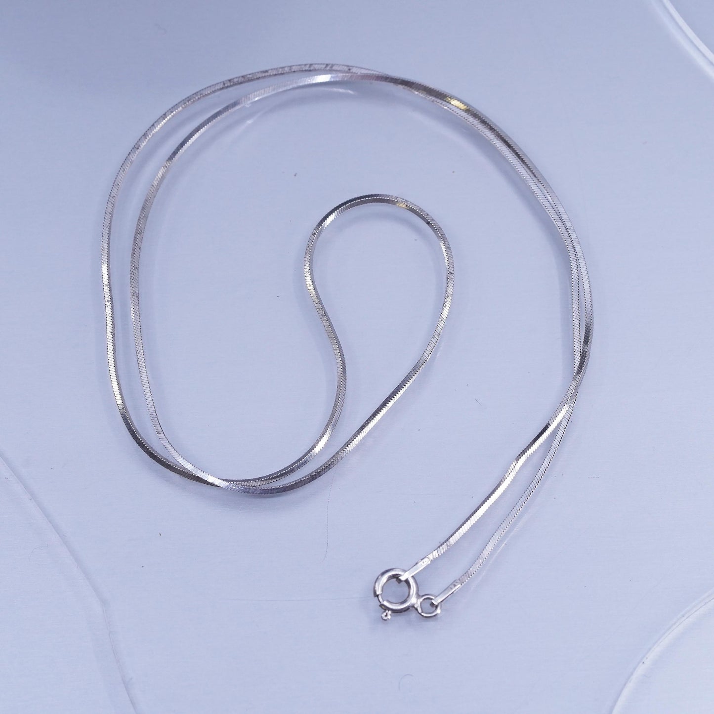 20” 1mm, vintage Italy Sterling 925 silver square snake chain necklace