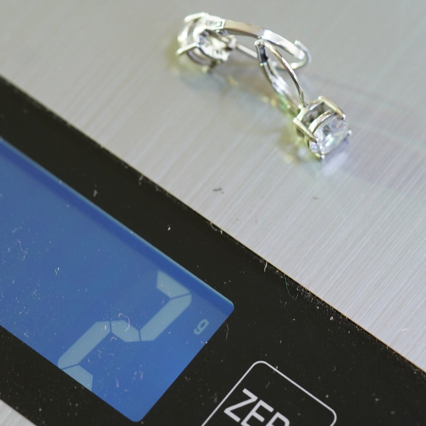 vintage Sterling 925 silver earrings with cz