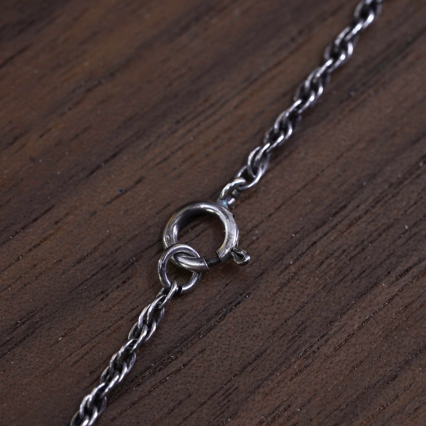 20" 1.6mm, vintage Sterling silver necklace, 925 Singapore rope chain