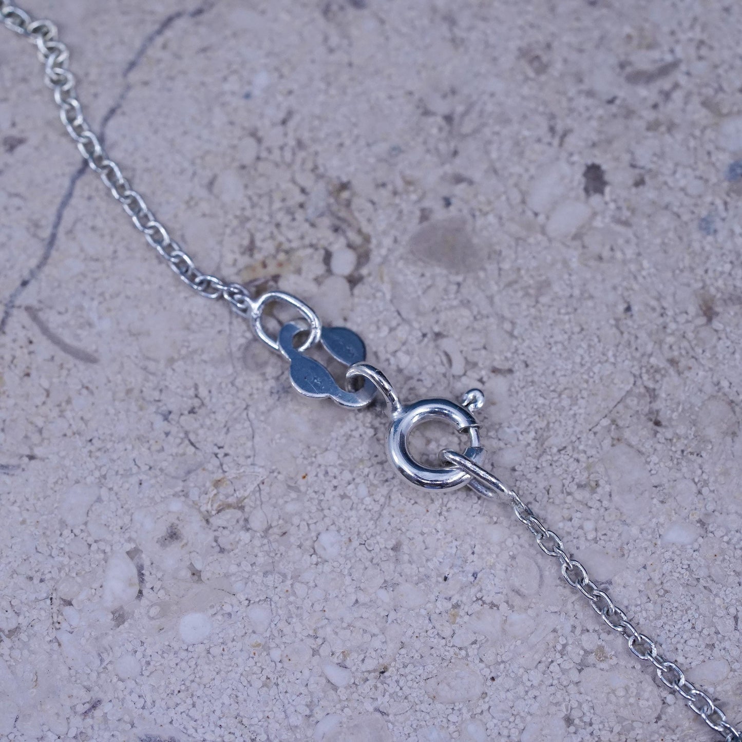 18”, Gordon Barnett sterling silver necklace, 925 chain heart pearl pendant