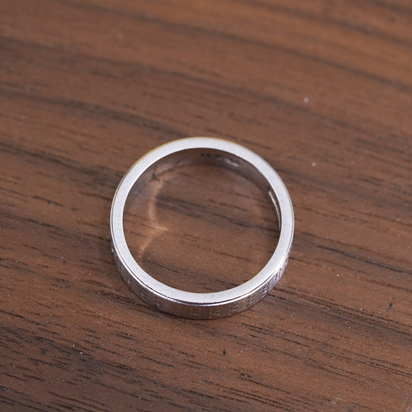 Size 6.5, vintage sterling silver handmade ring, 925 stackable band