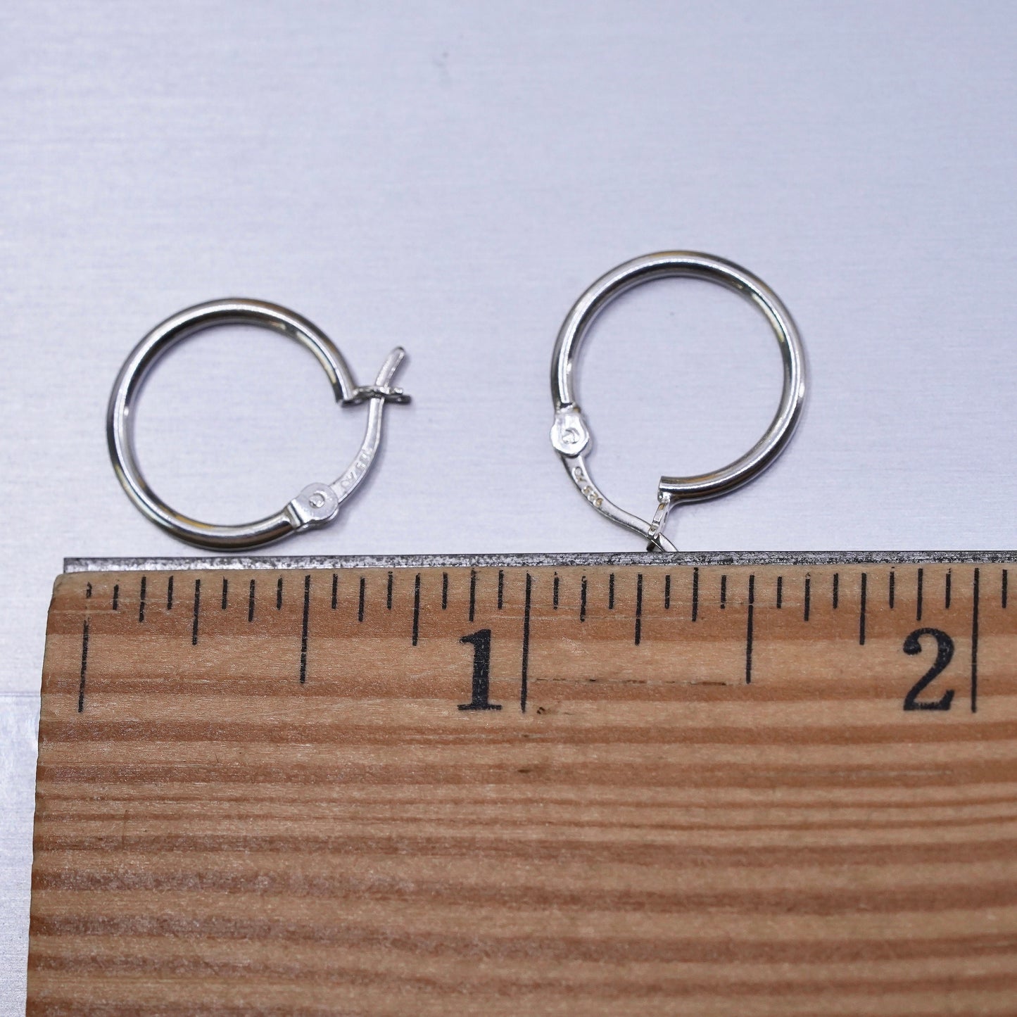 0.5”, Vintage Sterling 925 silver handmade earrings, 925 hoops