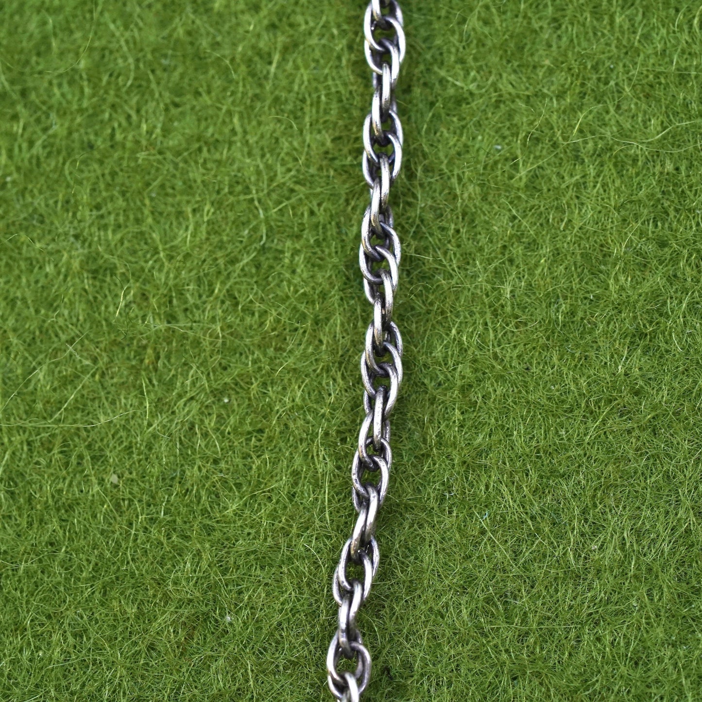 18” 2mm, vintage sterling silver necklace, 925 Singapore rope chain