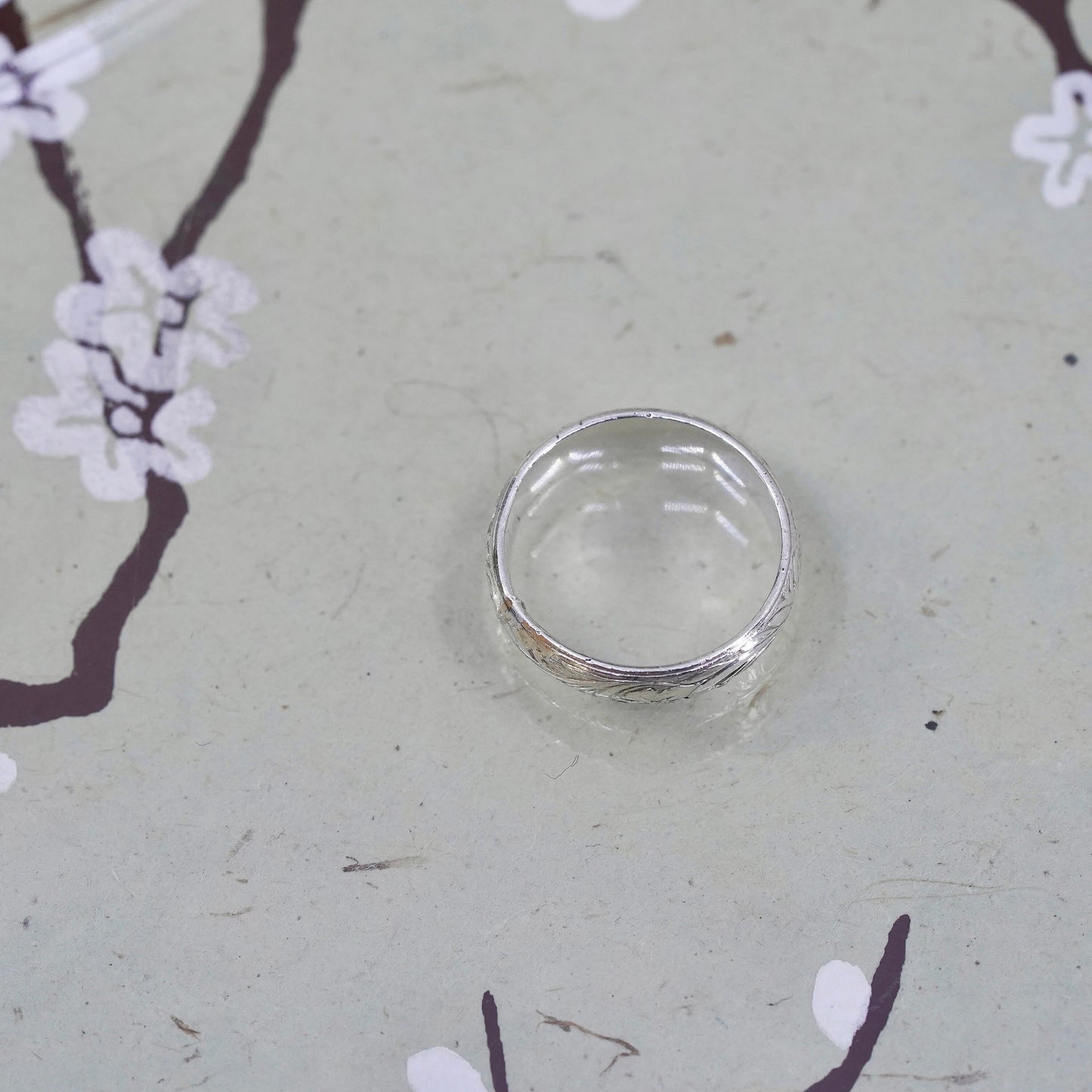 Size 5, southwestern Sterling silver handmade ring, 925 textured band