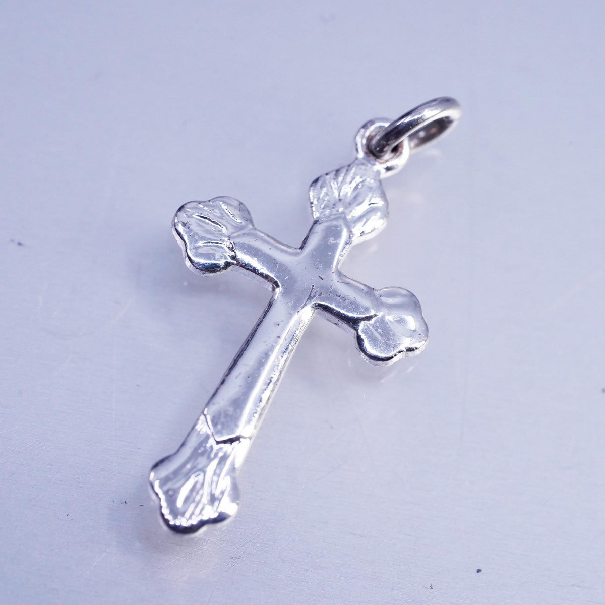 Vintage sterling 925 silver handmade cross charm pendant