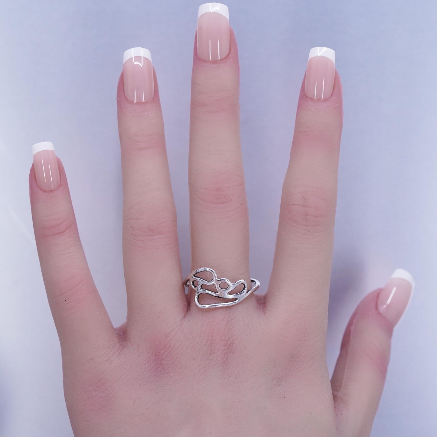 Size 10, vintage Sterling 925 silver handmade ring, wired band