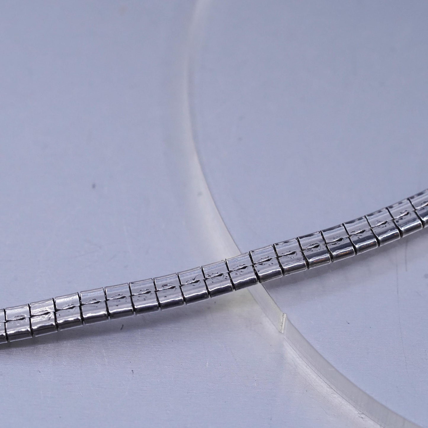 16" 4mm, vintage Italian 925 Sterling silver omega chain necklace