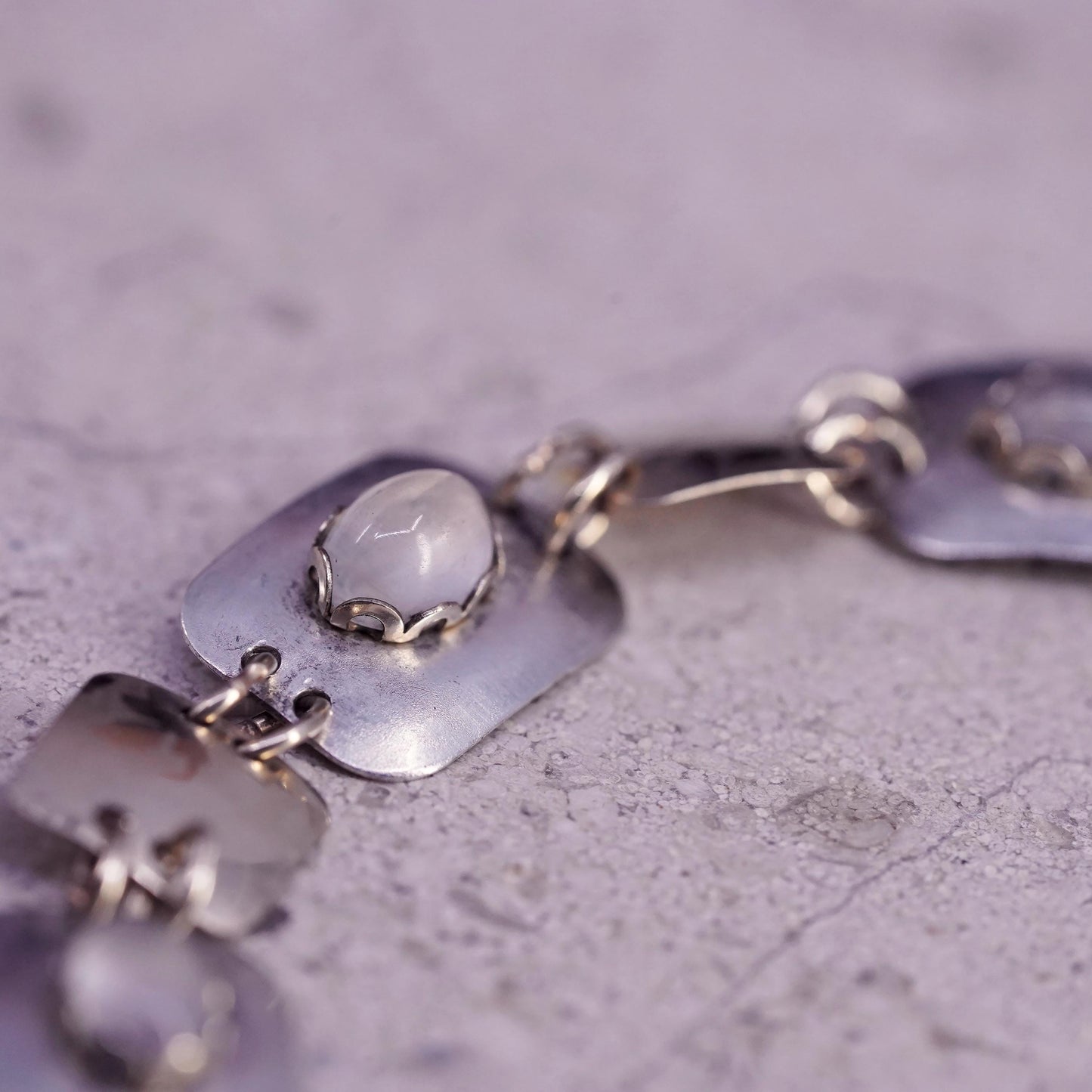 6.75", two tone sterling silver bracelet, with 14K gold filled discs cats eye