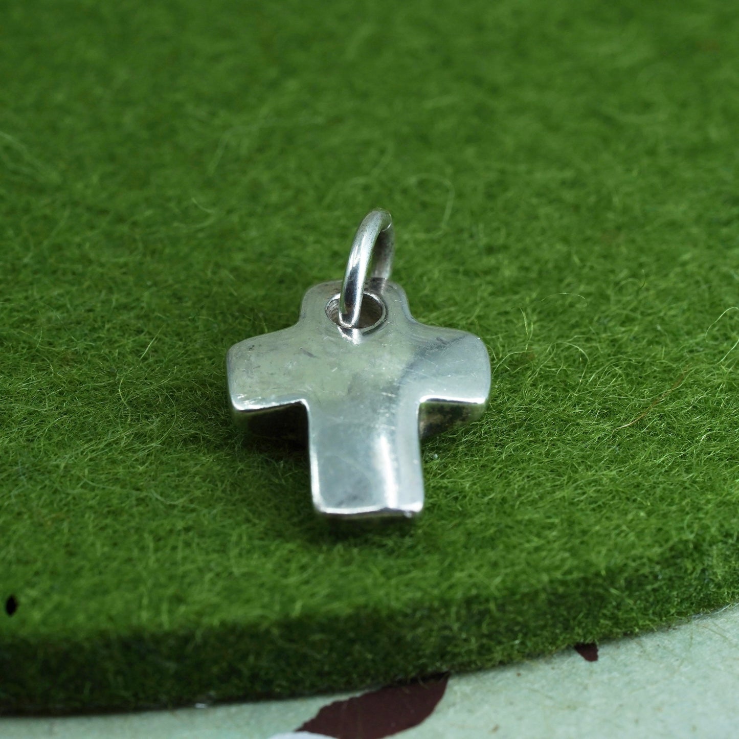 Vintage modern Sterling silver handmade pendant, 925 cross charm