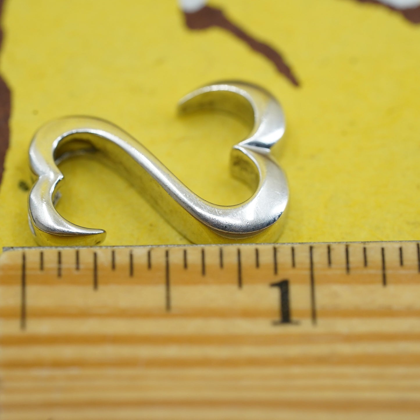 Vintage Sterling silver handmade pendant, 925 open heart charm