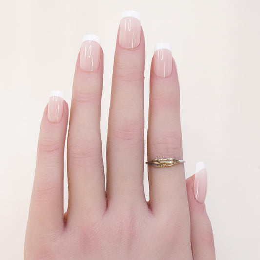 Size 6, Vintage two tone Sterling silver handmade brass feather ring, 925 band