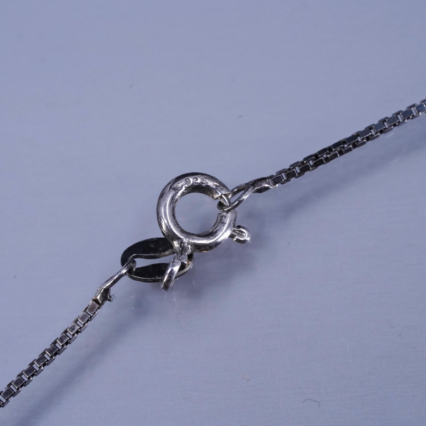 17+2” Sterling 925 silver Singapore rope chain necklace abalone shell pendant