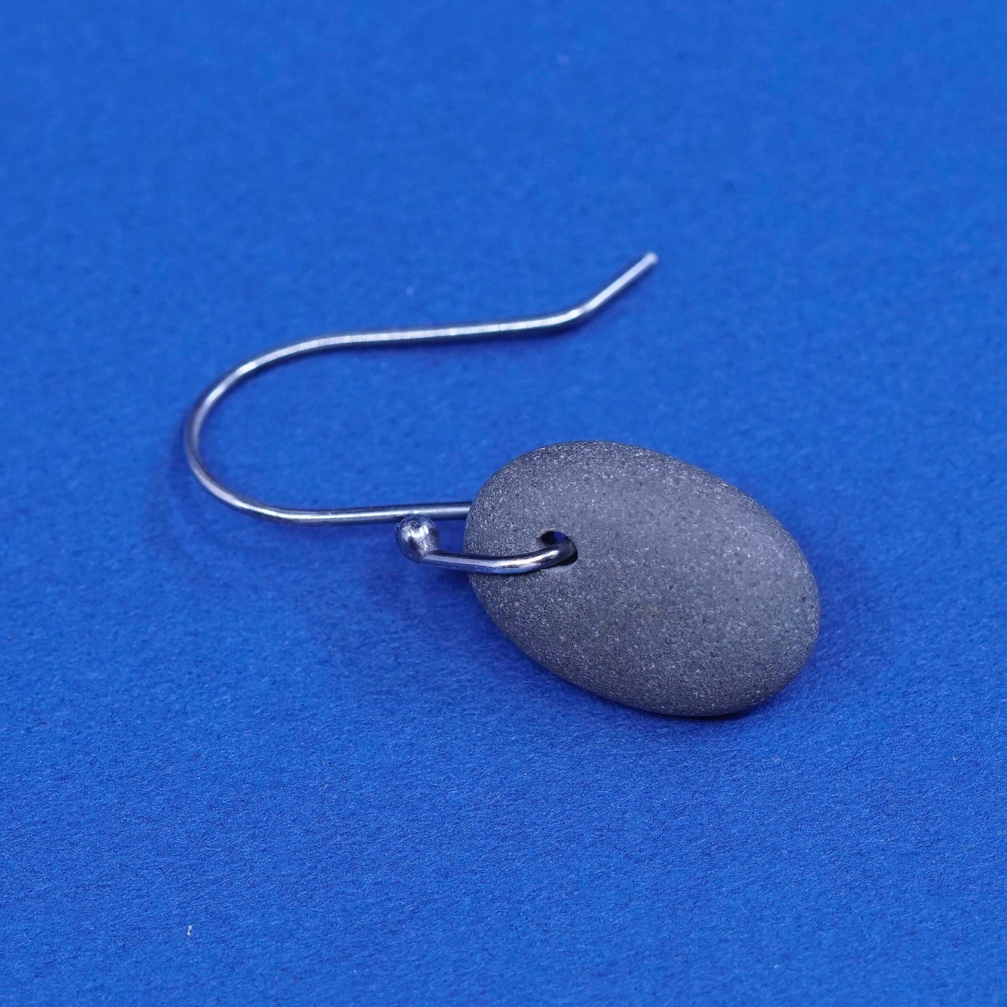 Vintage sterling silver handmade earrings, solid 925 silver hooks with stone