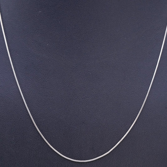 20” 1mm, vintage Italy Sterling 925 silver snake chain necklace