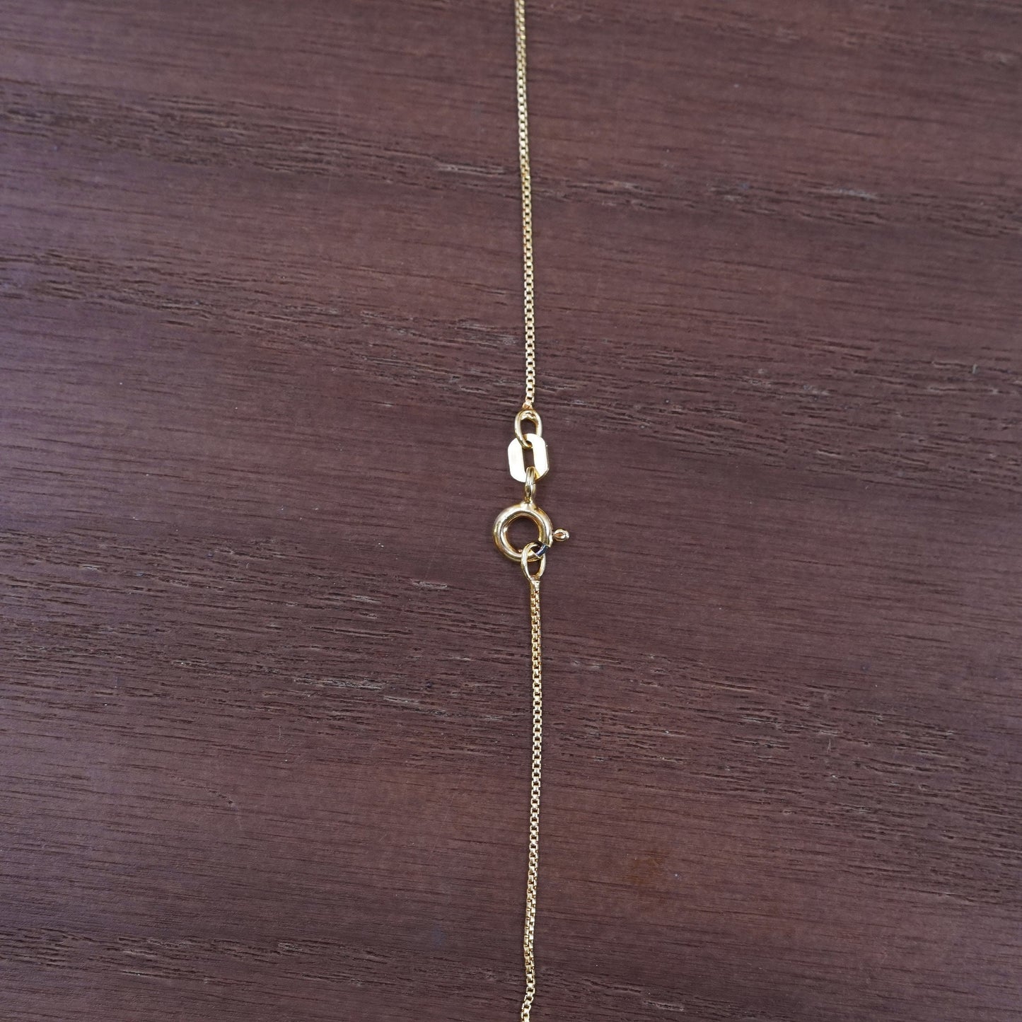 18”, Italy vermeil gold over Sterling silver necklace, 925 box chain cz pendant