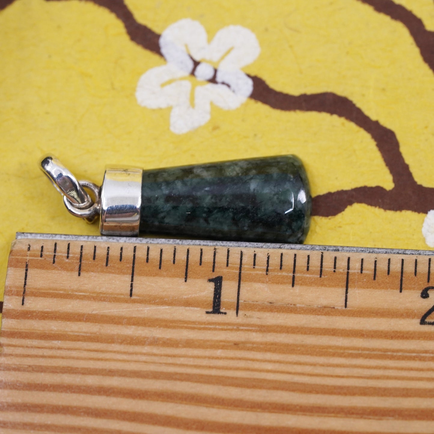 Vintage Sterling 925 silver handmade pendant with connemara marble