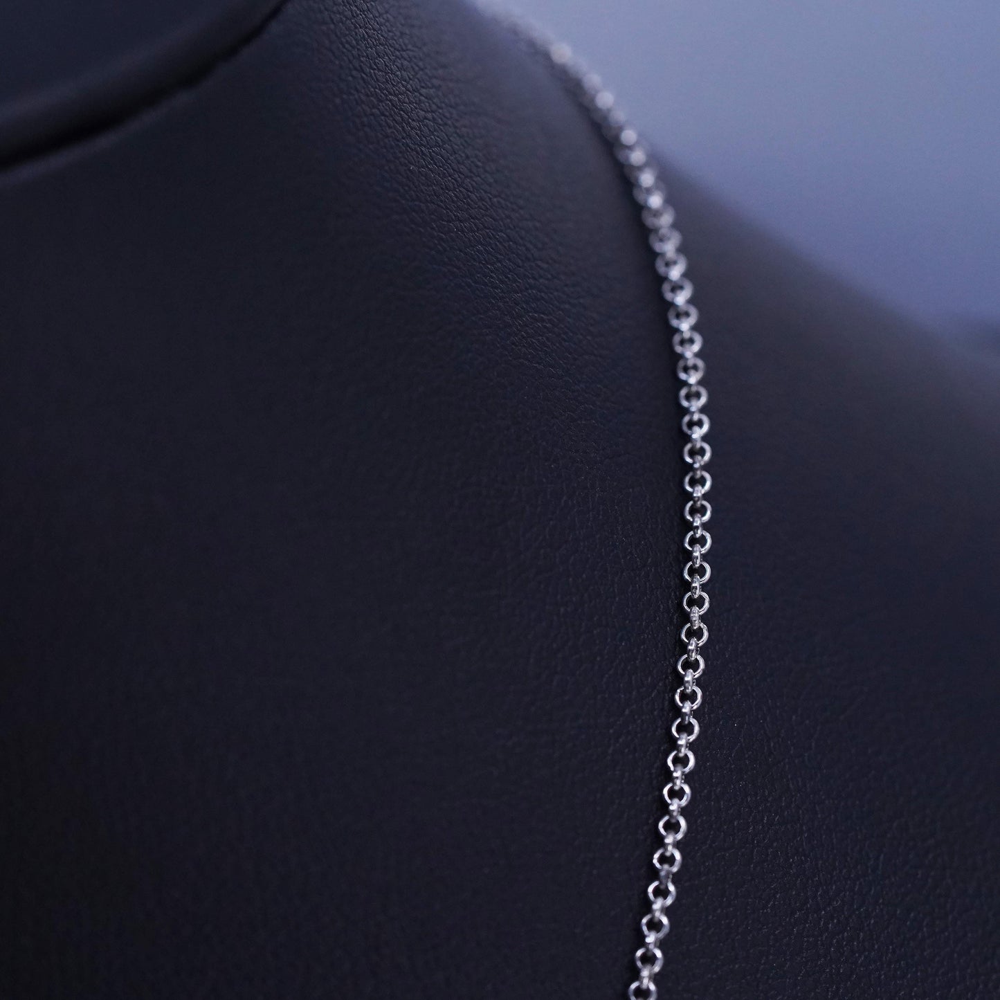 18” 1.2mm, vintage Sterling 925 silver circle chain necklace