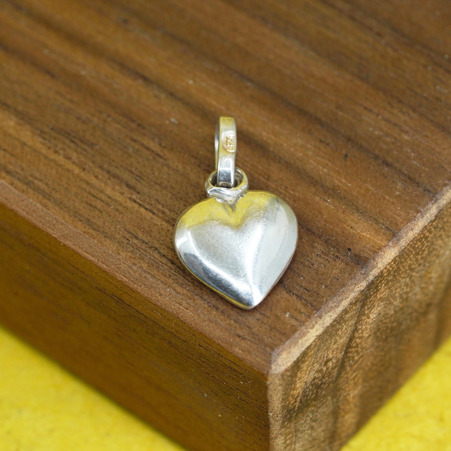 Vintage Italian Sterling silver handmade charm, 925 heart pendant