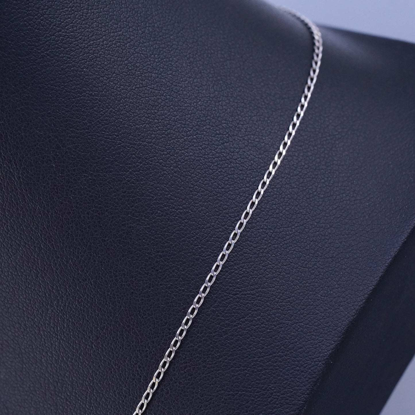 18” 1.6mm, vintage Italian Sterling 925 silver curb chain necklace