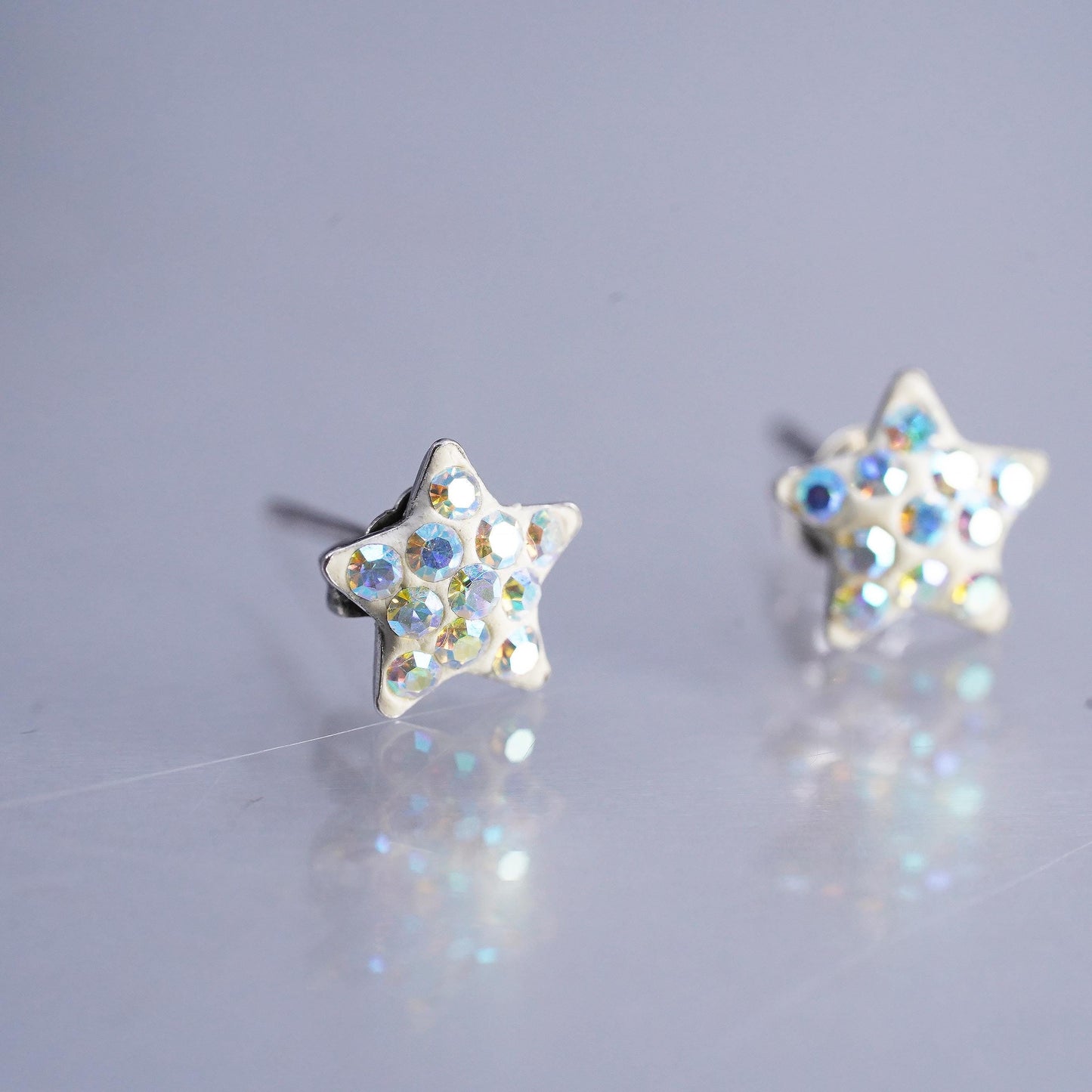 8mm, Vintage Sterling 925 silver handmade earrings, studs with pearl and cz