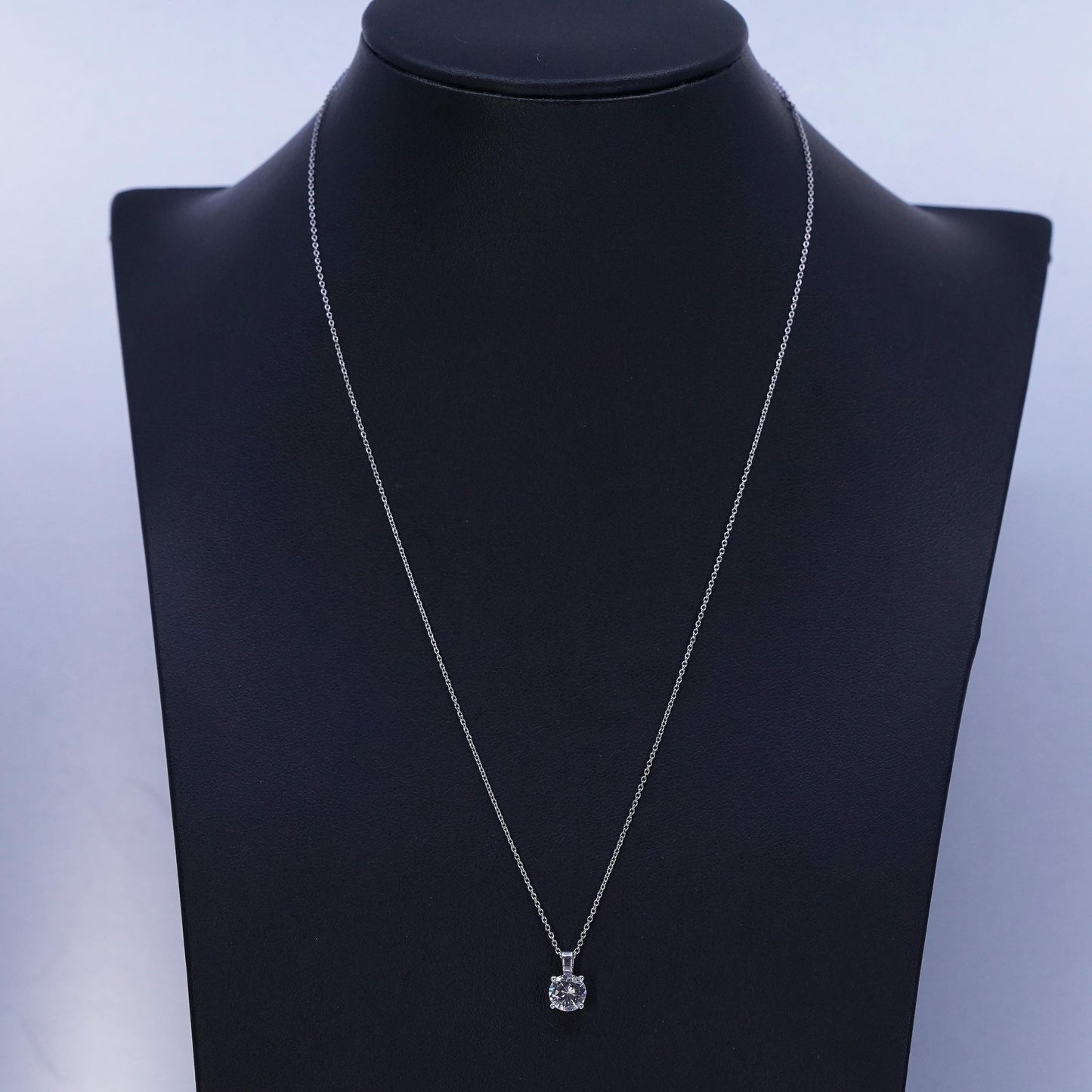 16+2”, Sterling 925 silver handmade circle necklace with cz heart beat pendant