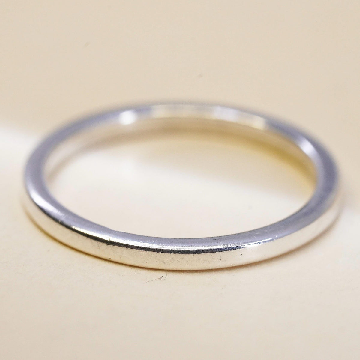 Size 6, vintage sterling silver handmade ring, 925 thin stackable band