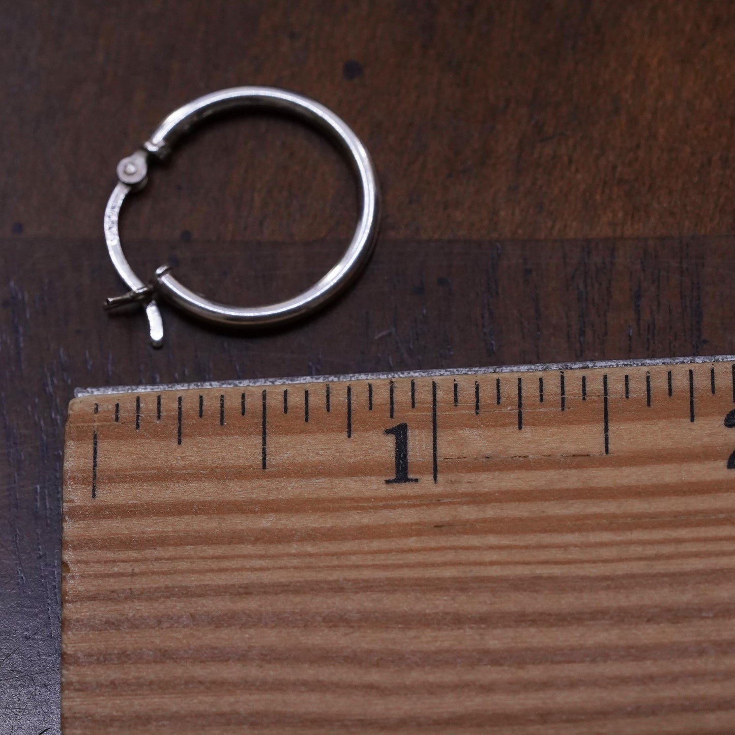 0.75”, Vintage sterling silver loop single earring, fashion primitive hoop