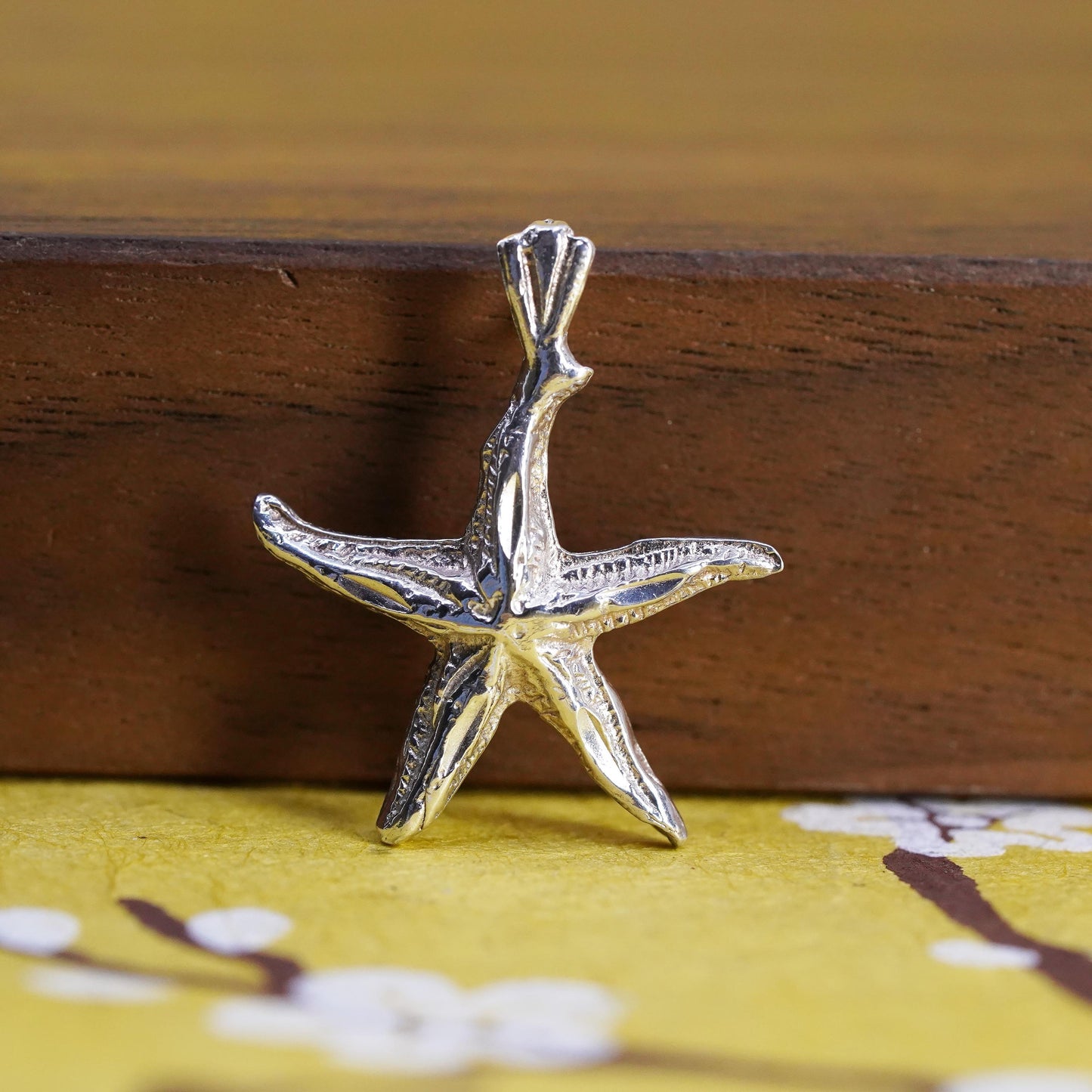 Vintage sterling silver handmade pendant, 925 star, starfish, unique