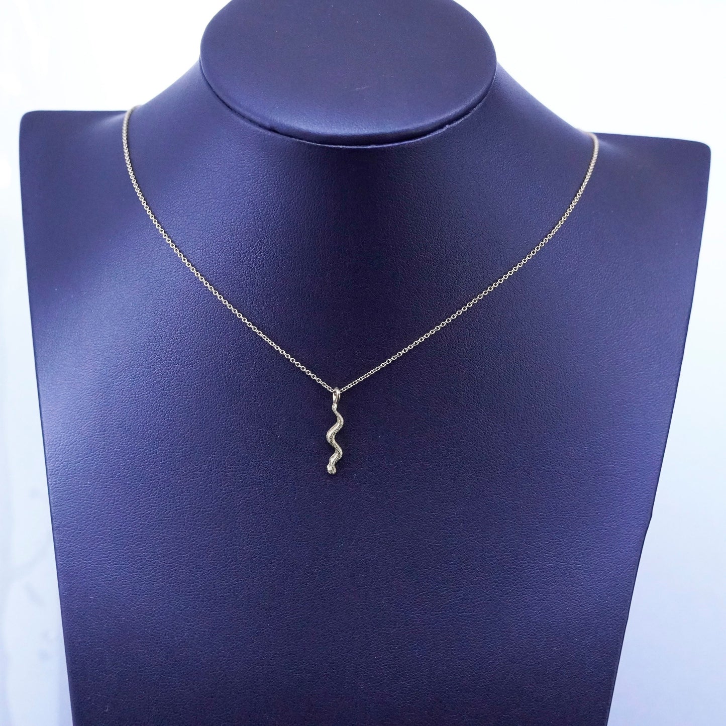 16”, vermeil gold over Sterling silver necklace, 925 circle chain lightening pendant