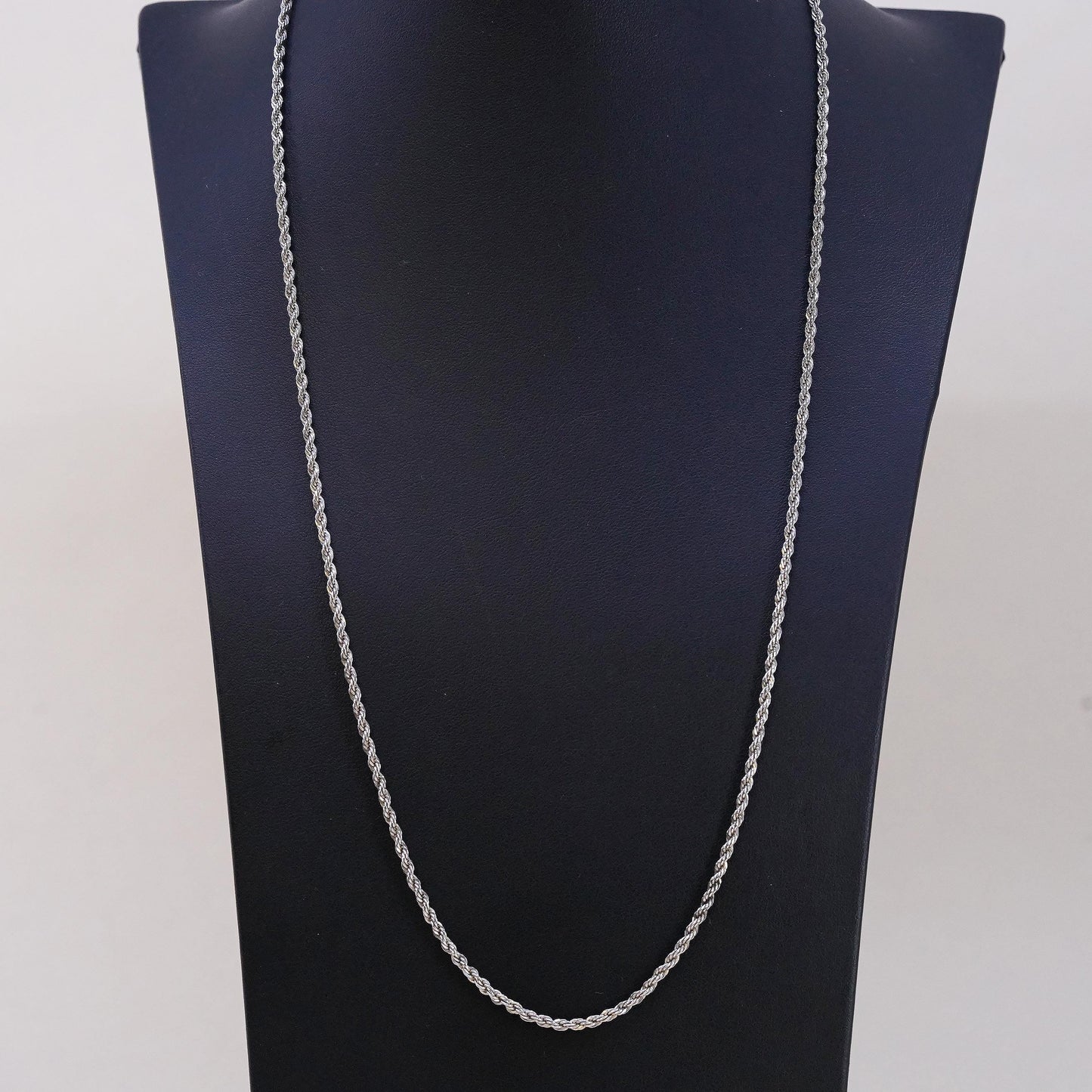 24",, VTG Danecraft USA Sterling silver necklace, 925 Diamond cut rope chain