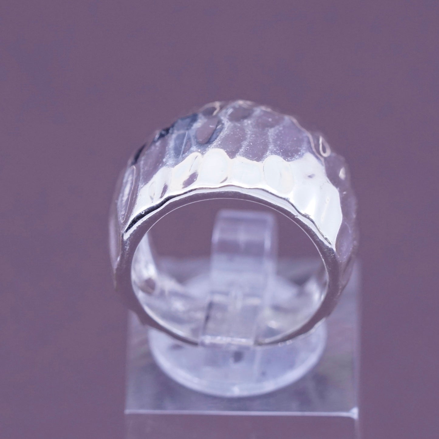 sz 6, Sterling silver handmade ring, 925 ribbed band, minimalist, modernist