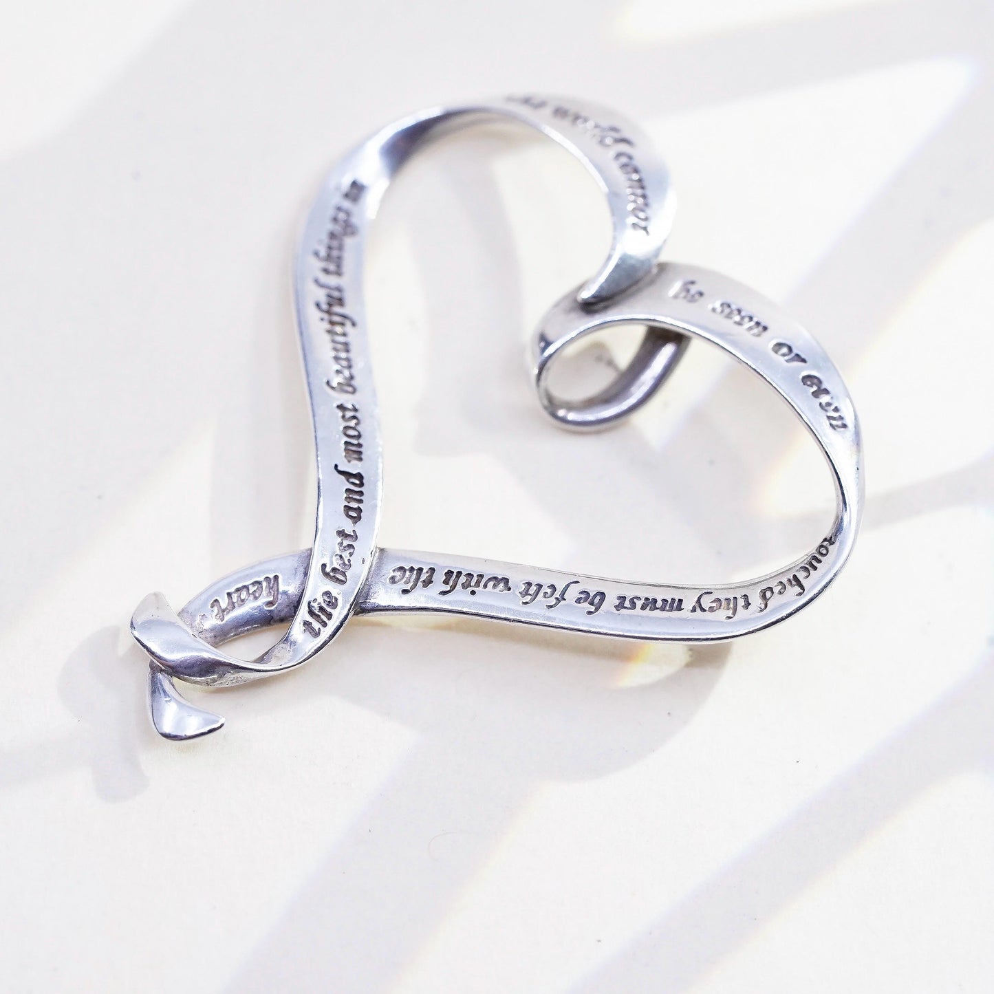 Vintage Laurel Elliot DVB sterling silver heart, 925 inscription charm
