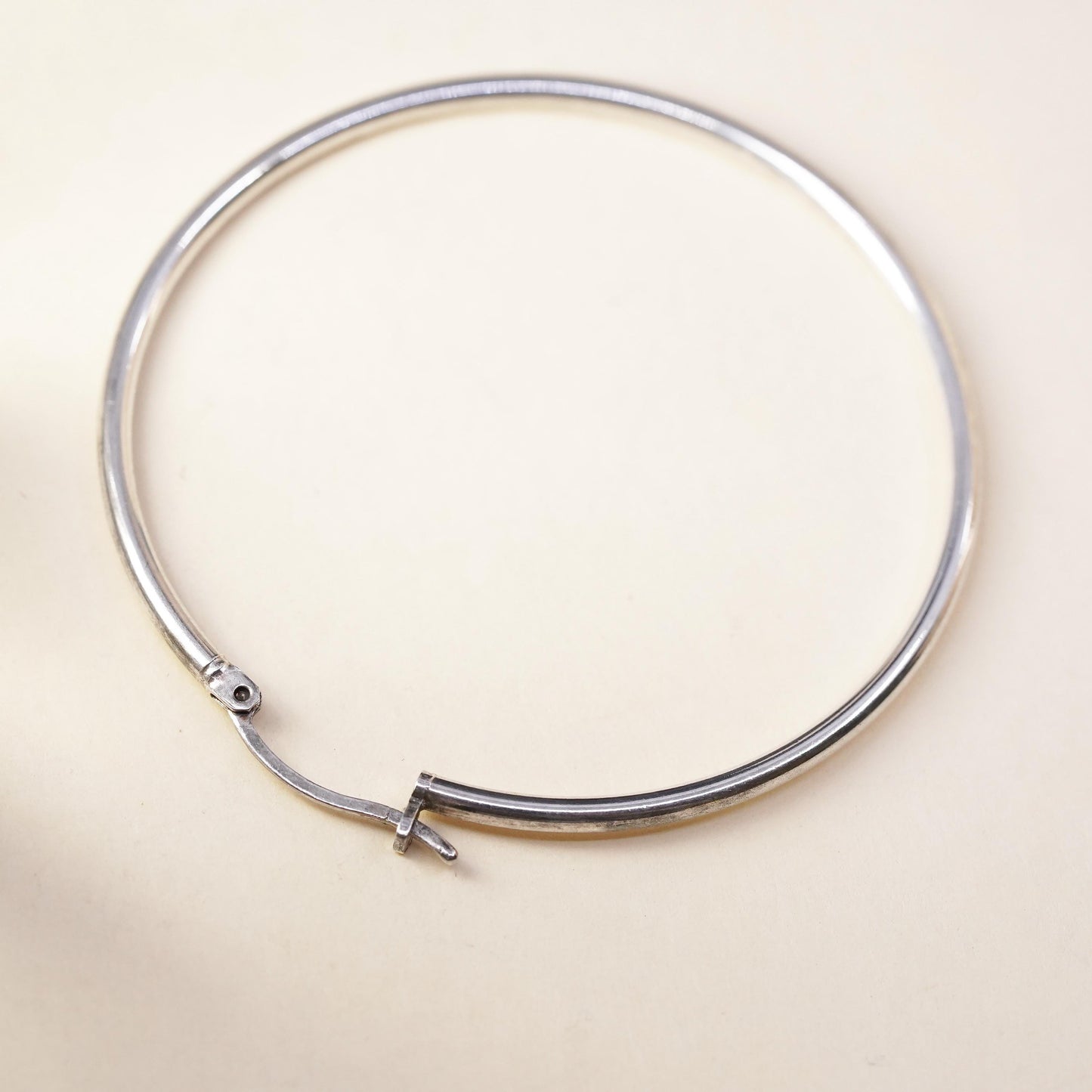 1.75", Vintage sterling silver loop single earring, thin hoop
