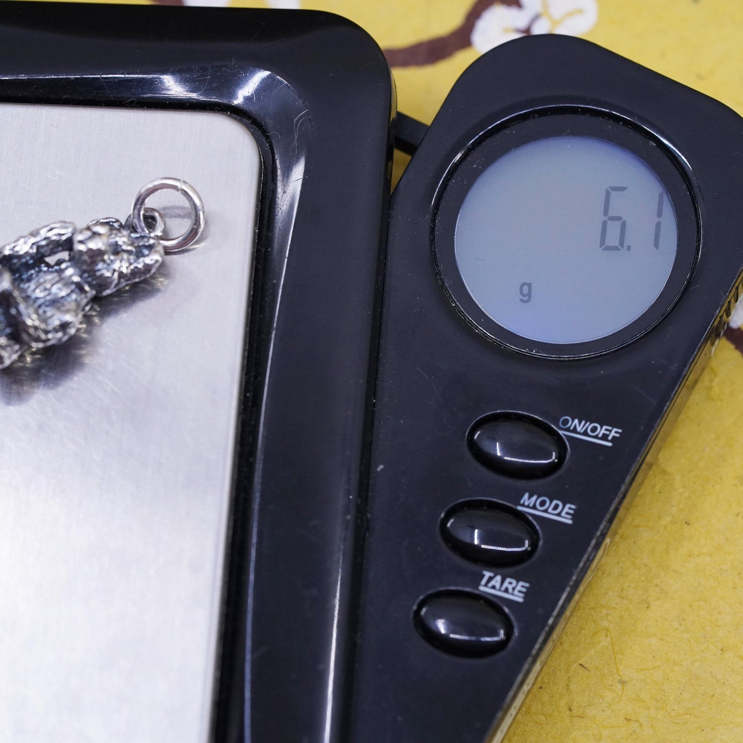 Vintage Sterling 925 silver handmade teddy bear pendant charm