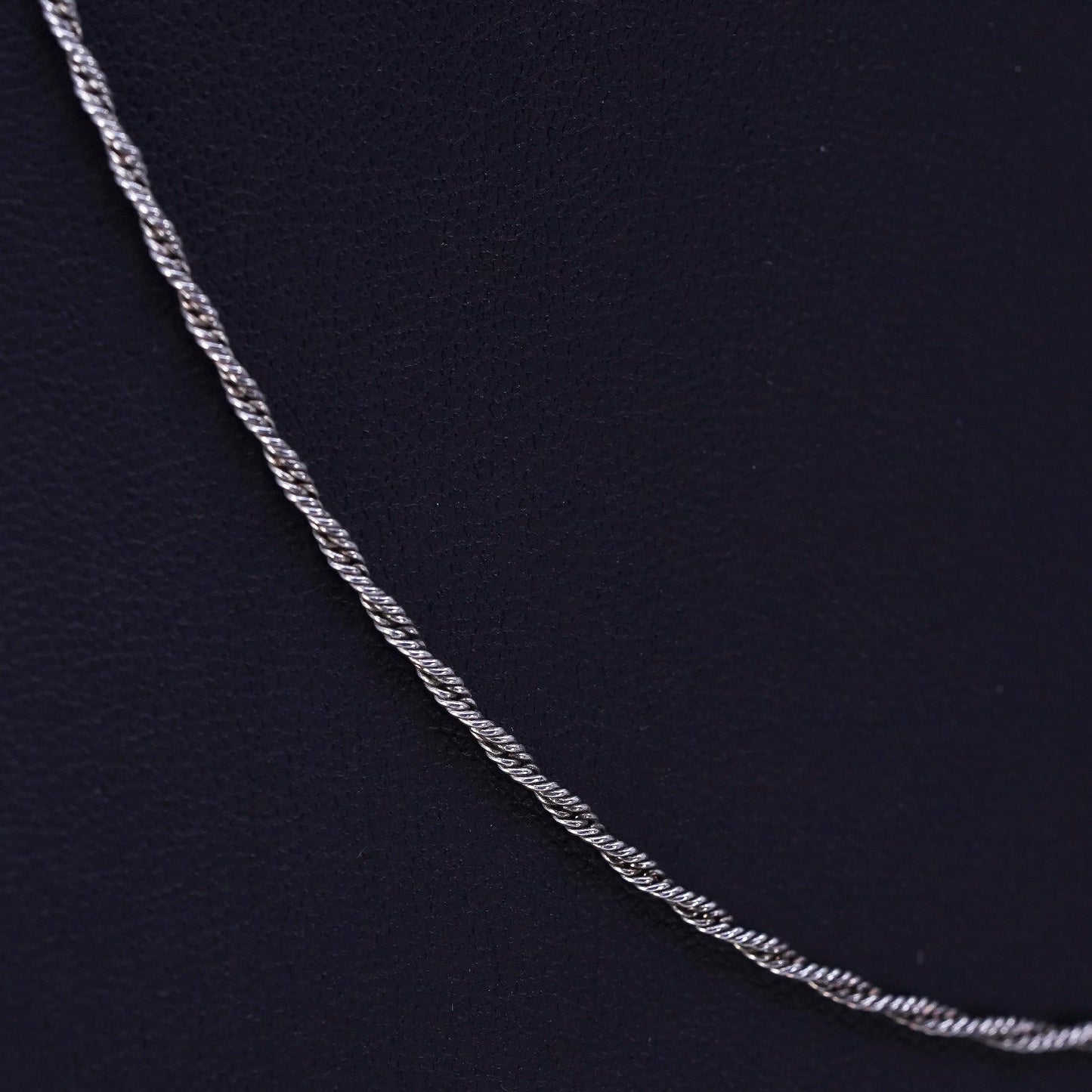 18” 2mm, vintage Italian Sterling 925 silver twisted snake chain necklace
