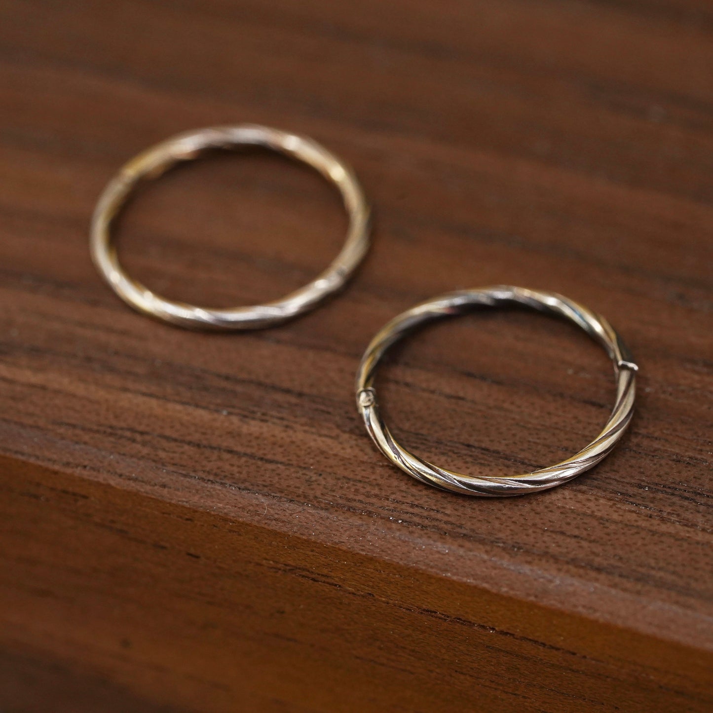 0.5”, Vintage vermeil yellow gold over Sterling 925 silver earrings, 925 hoops