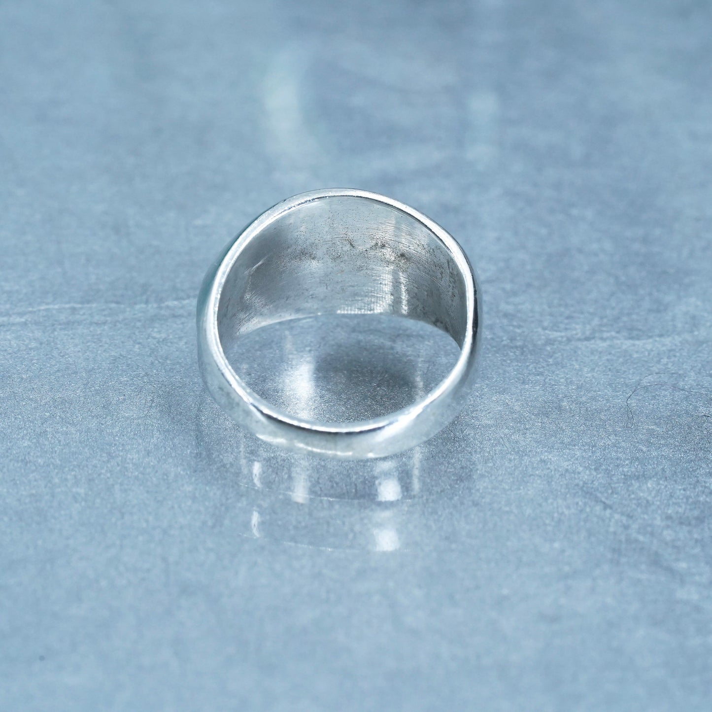 Size 7, vintage Sterling 925 silver handmade ring, modern ribbed band