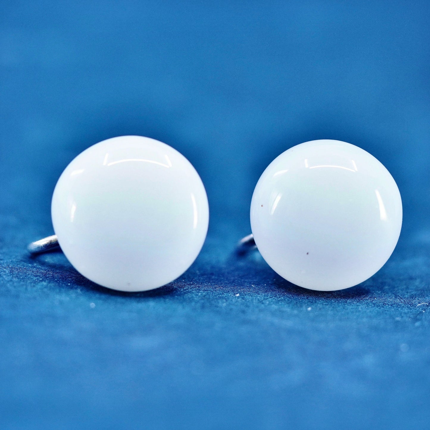 Vintage Sterling silver handmade earrings, 925 Button screw back