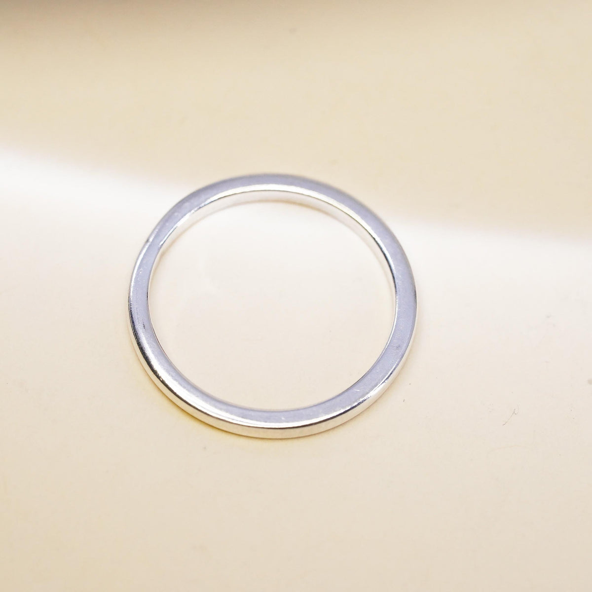 Size 6, vintage sterling silver handmade ring, 925 thin stackable band