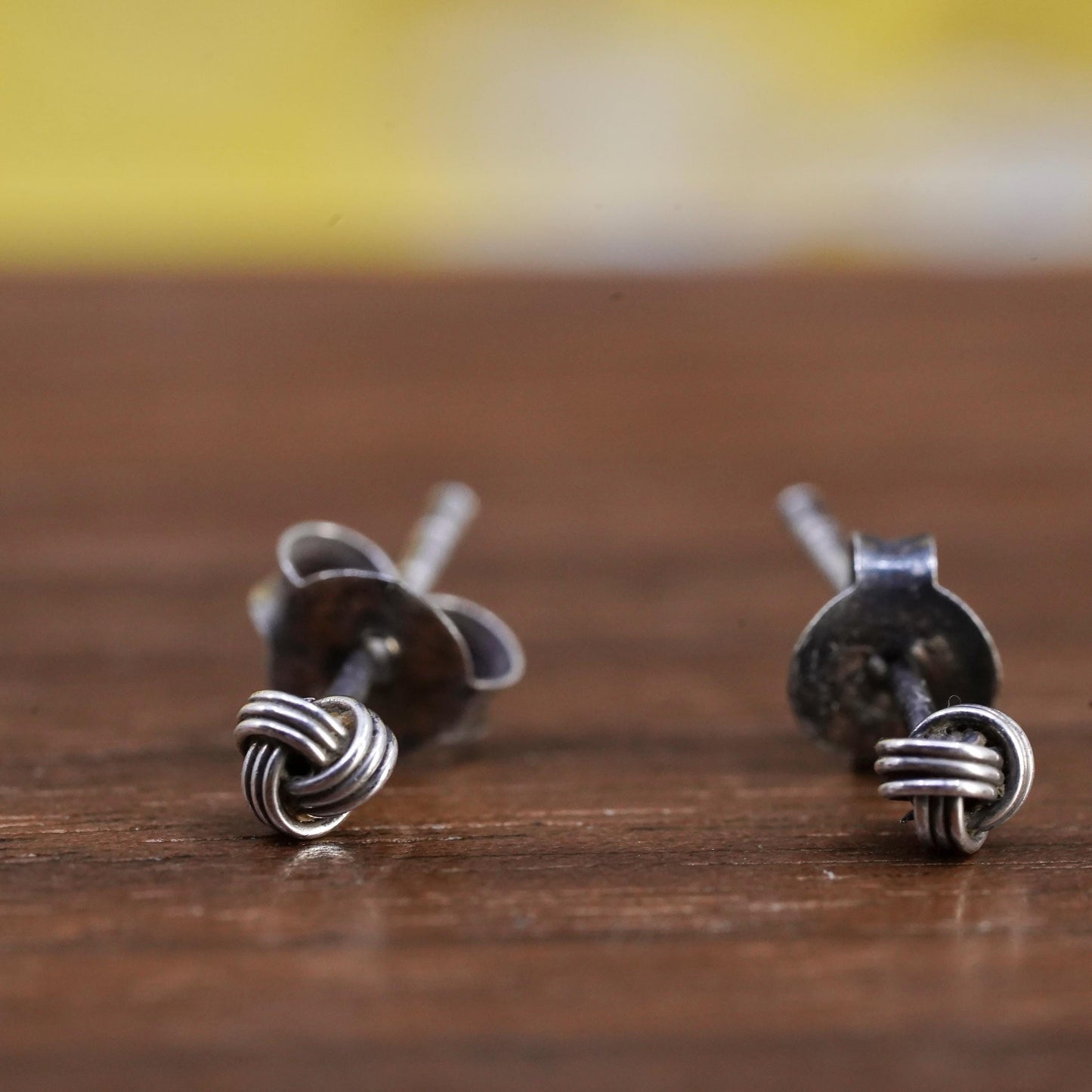 Vintage Sterling silver small entwined beads studs, 925 earrings