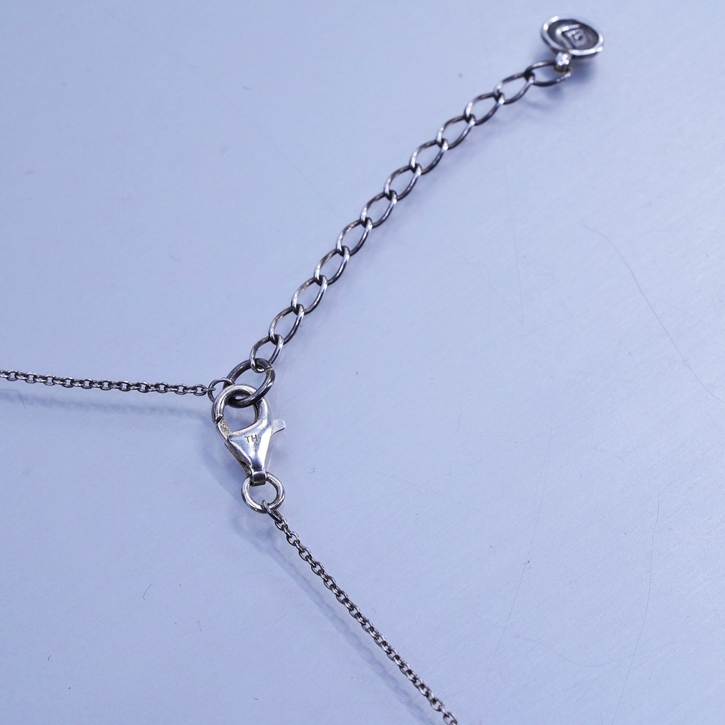 16+2” Silpada Sterling 925 Silver Exuberance CZ Bar Necklace w/ teardrop charm