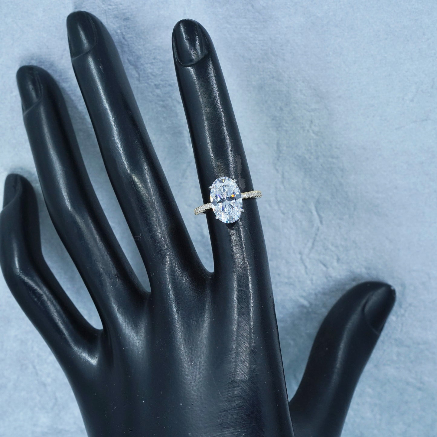 Size 4, vermeil gold over Sterling 925 silver handmade engagement ring oval Cz