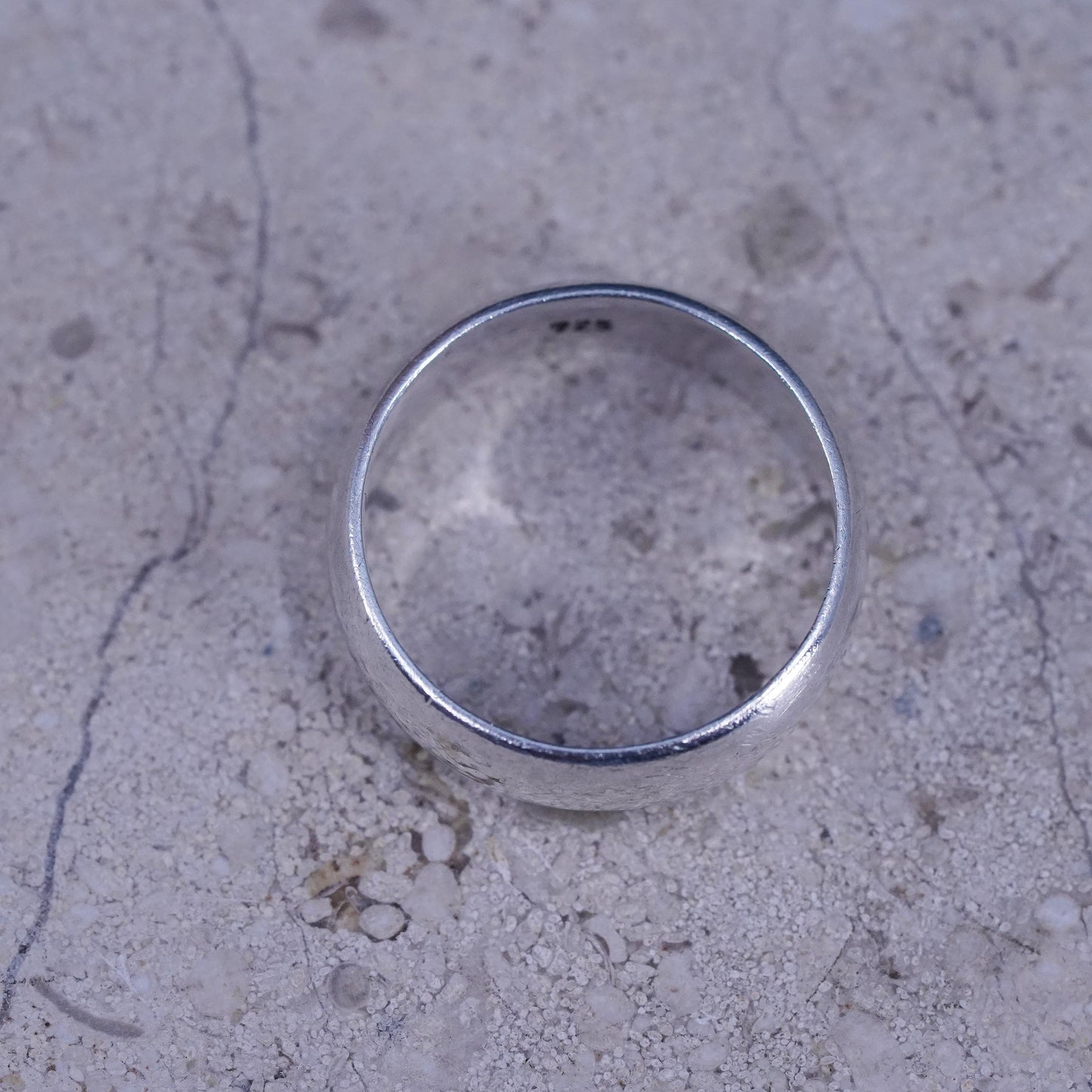 Size 7, vintage Sterling silver handmade ring, 925 wedding band