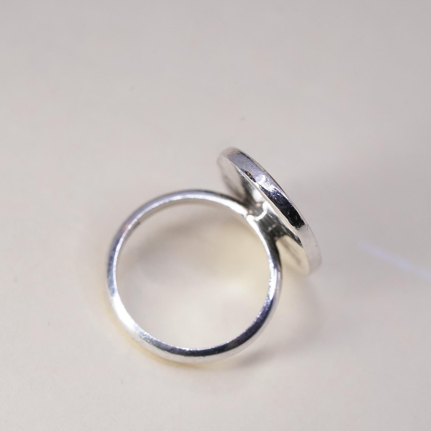 Size 6, vintage Sterling silver handmade ring, 925 monogram “KCS” band