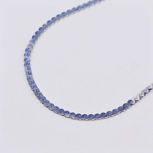 18”, 2mm, vintage Sterling silver handmade necklace, 925 S link chain