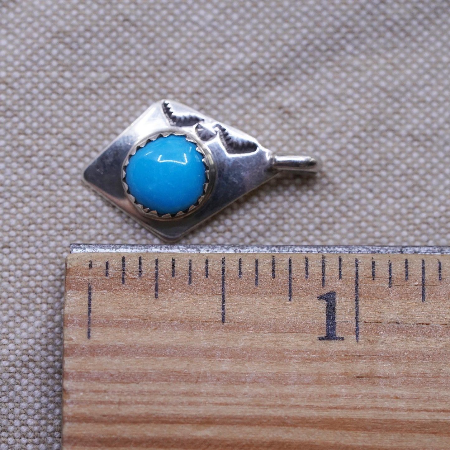 Native American Sterling 925 silver handmade pendant, Navajo jewelry turquoise